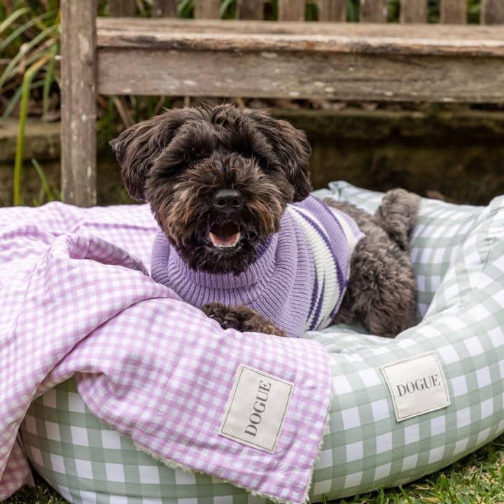DOGUE Liten Gingham-filt Lila för wholesale av DOGUE