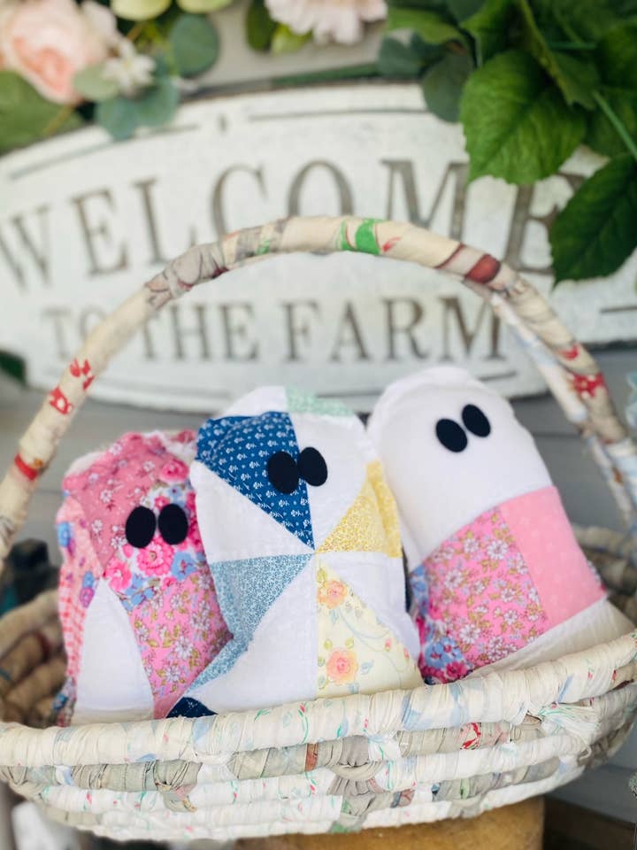 Handmade Vintage Quilt Ghost Pillow Spooky Halloween Decor for wholesale by A Gnome on the Roam