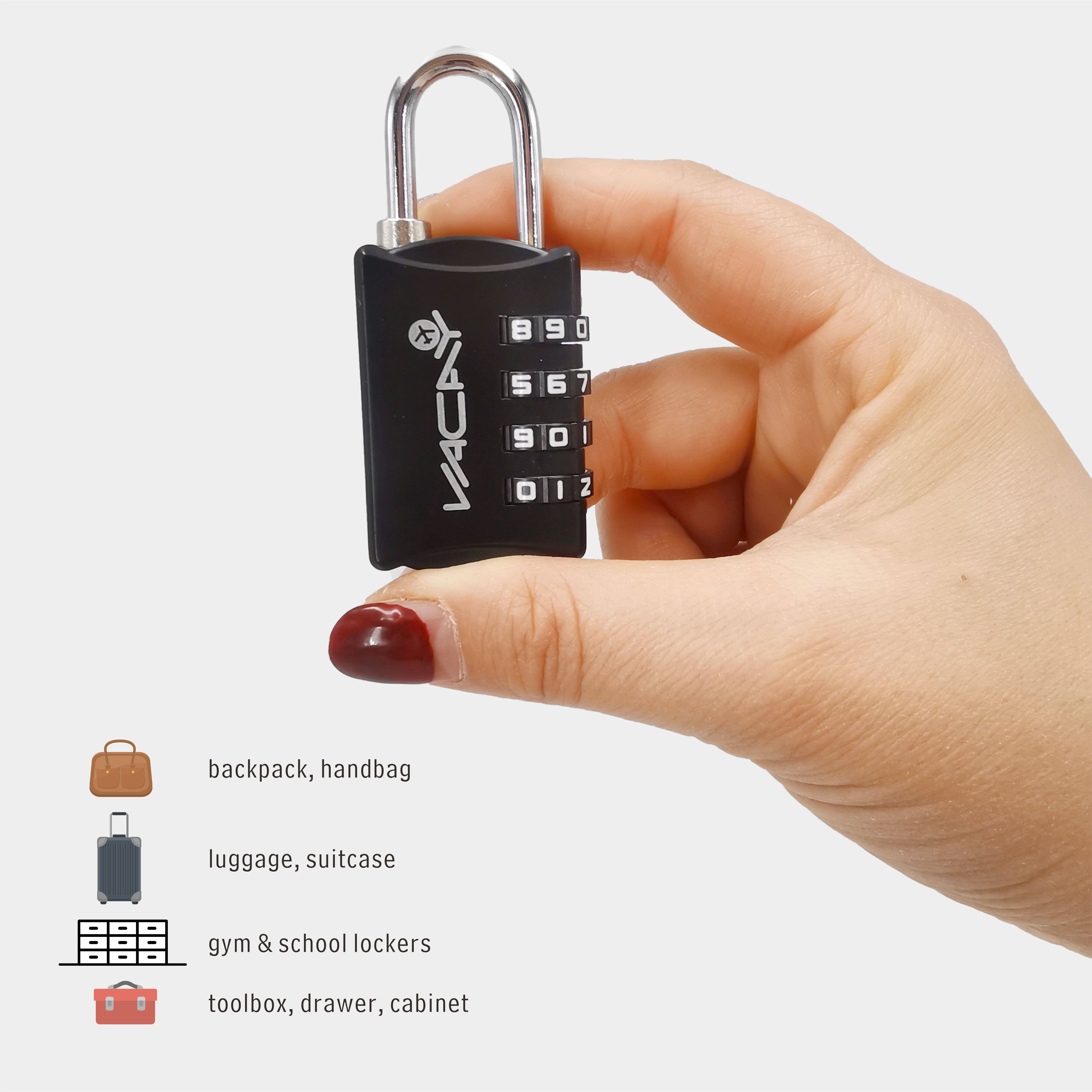 Max-Link Solutions Ltd – wholesale Luggage lock – VACAY Combi Lock, Four Dial Luggage Combination Lock4