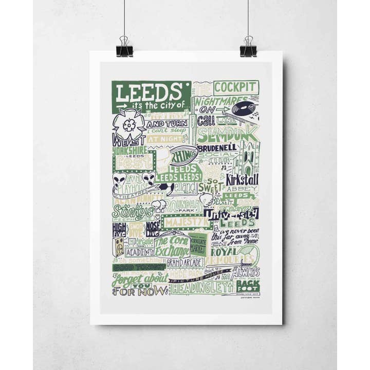 Sketchbook Design - Wholesale Art Print - Leeds Landmarks It's The City Of Art Print