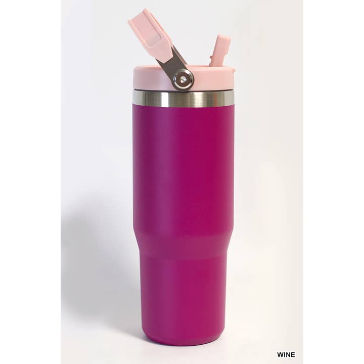 42POPS – Großhandel Thermotasse/-becher – 42POPS 30oz Edelstahlbecher mit Trinkhalm und Klappgriff32