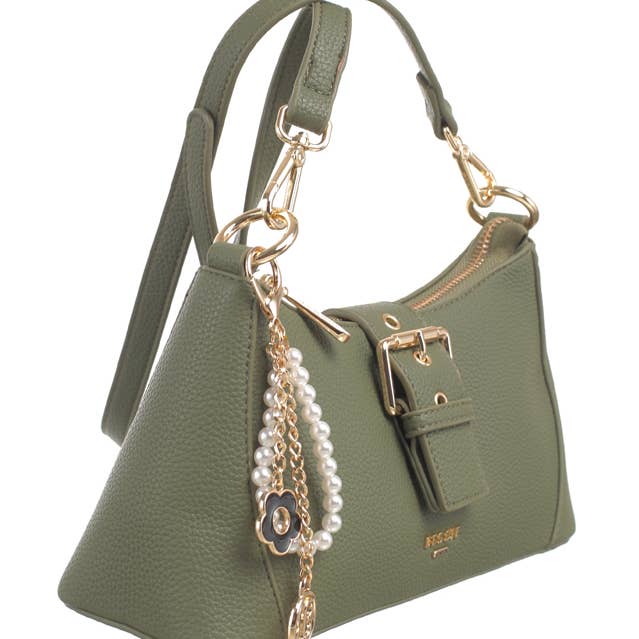 Bessie London - Wholesale Shoulder Bag - Women's - BUCKLE CHARM BAGUETTE1
