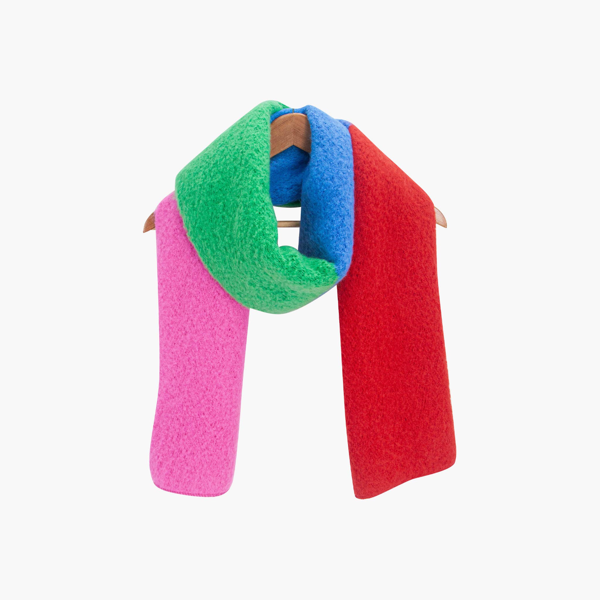 Sarta Accessories – wholesale Scarf – Women's – Aster Green/Pink Colourblock Heavyweight Scarf1