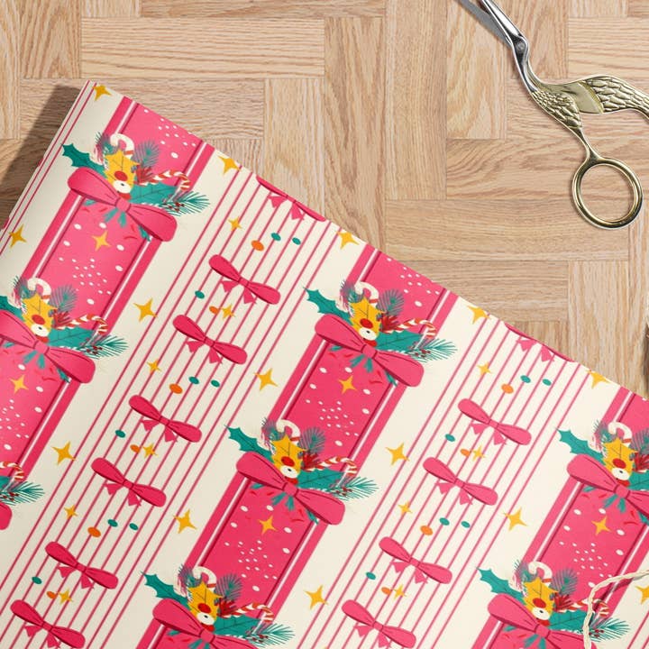 MagicMerchEmporium - Wholesale Wrapping Paper Roll - Festive Pink Wrapping Paper5