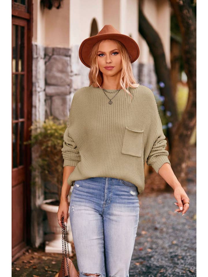 Miss Sparkling - Wholesale Knit Sweater - Women's - Knit Sweater - Front Patch Pocket5