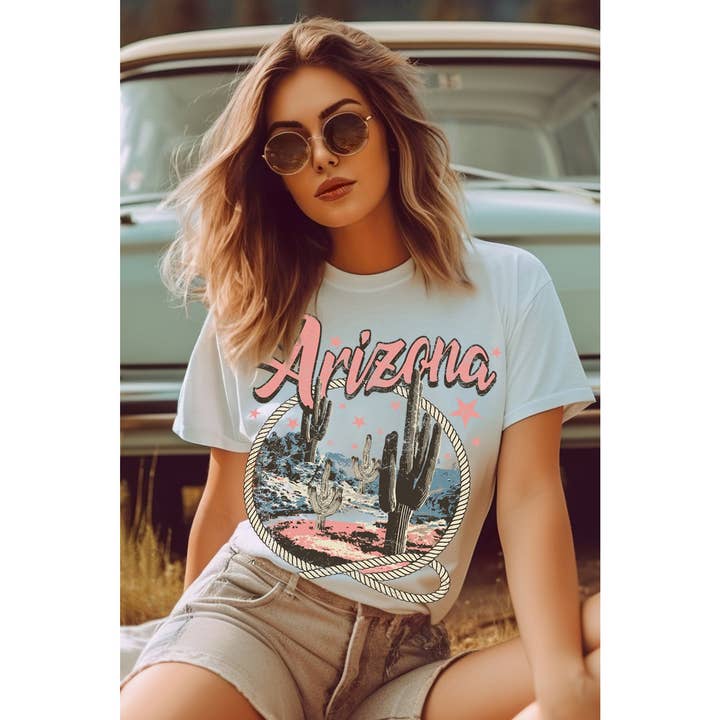 T-shirt de Algodão de Corte Largo para Mulheres ARIZONA por atacado de Amused by Blue