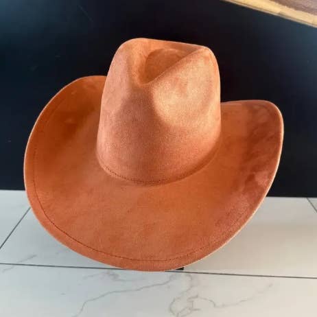 One and Only Accessories - Wholesale Cowboy Hat - Women's - Vegan suede cattleman cowboy hat stiff flat brim Stylish hat11