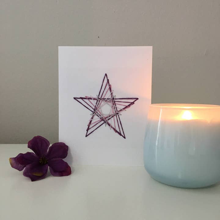 Embroidered Star Card - Star-ception Style for wholesale by The Cutting Room Card Company