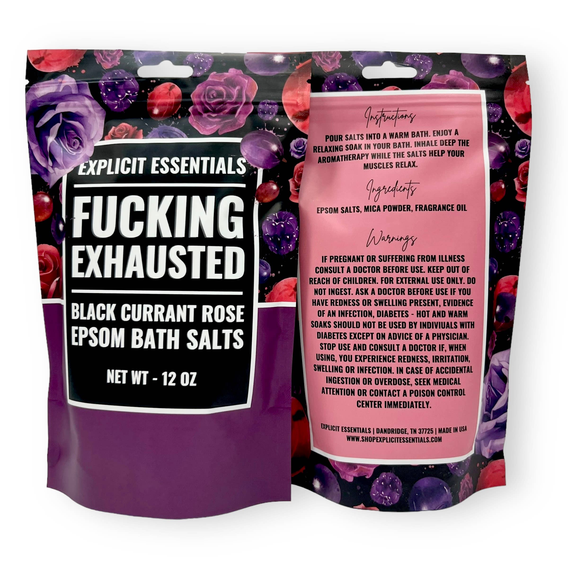 Explicit Essentials - Wholesale Bath Salts - Fucking Exhausted Bath Salts 12oz Bag  1
