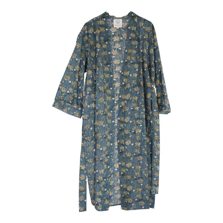 Claire Beaugrand - Vendita all'ingrosso Kimono - Donna - Kimono in cotone con stampa floreale «Flowers stripe»1