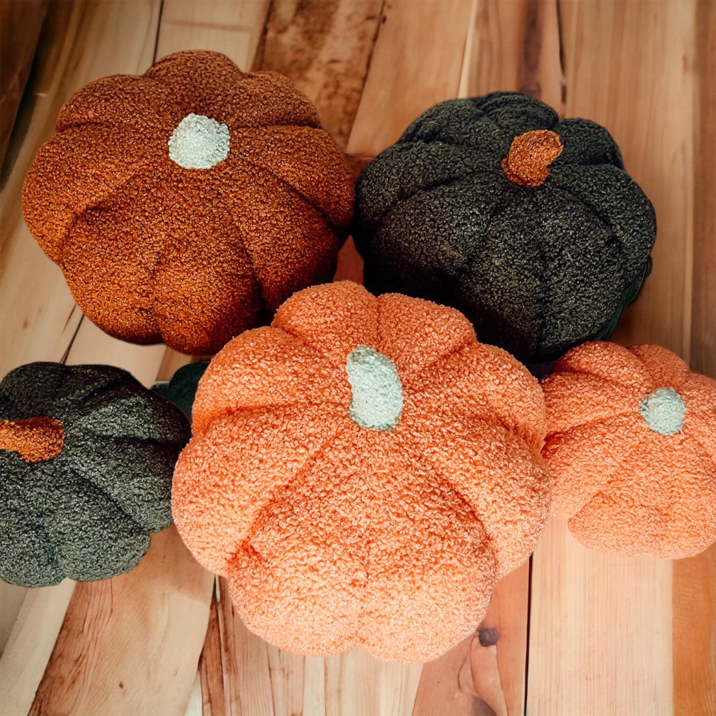 Gia Roma - Wholesale Decorative Tabletop Object - Neutral Fall + Halloween Home Decor, Cute Cotton Pumpkins BW30
