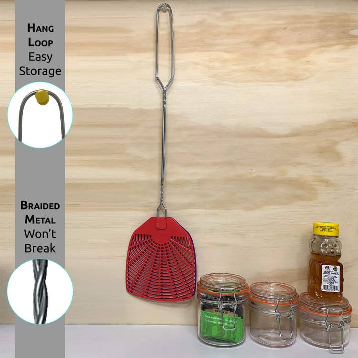 W4W products - Wholesale Insect Repellent - W4W Bug & Fly Swatter – Extra Long Braided Metal Handle2