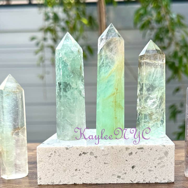 1 Lb Green Fluorite Obelisk Point Crystal Natural Energy for wholesale by KayleeNYC
