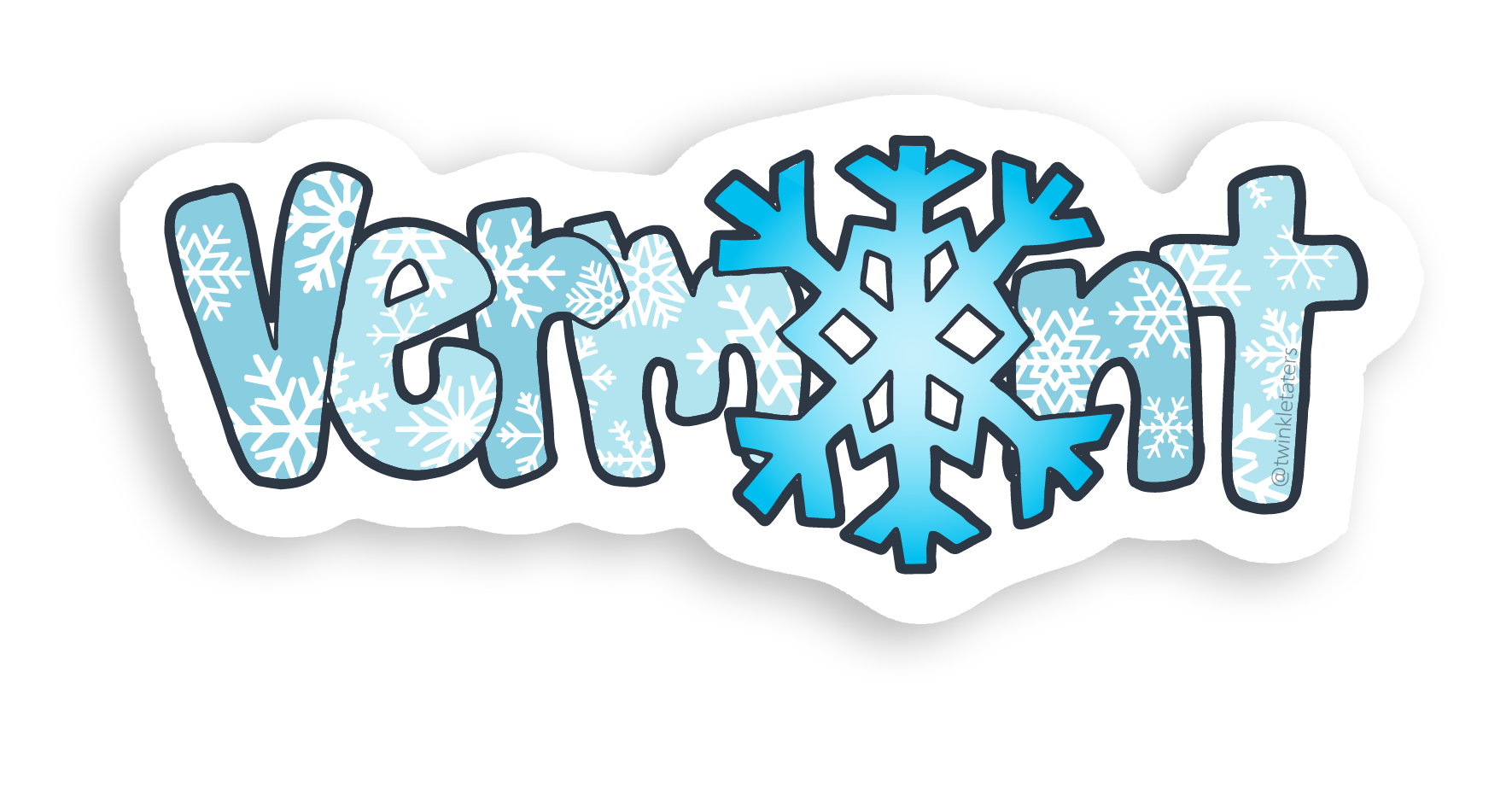 Designs by Diana - twinkletaters - Wholesale Sticker - Vermont Snow 5" x 1.9" Vinyl Sticker3