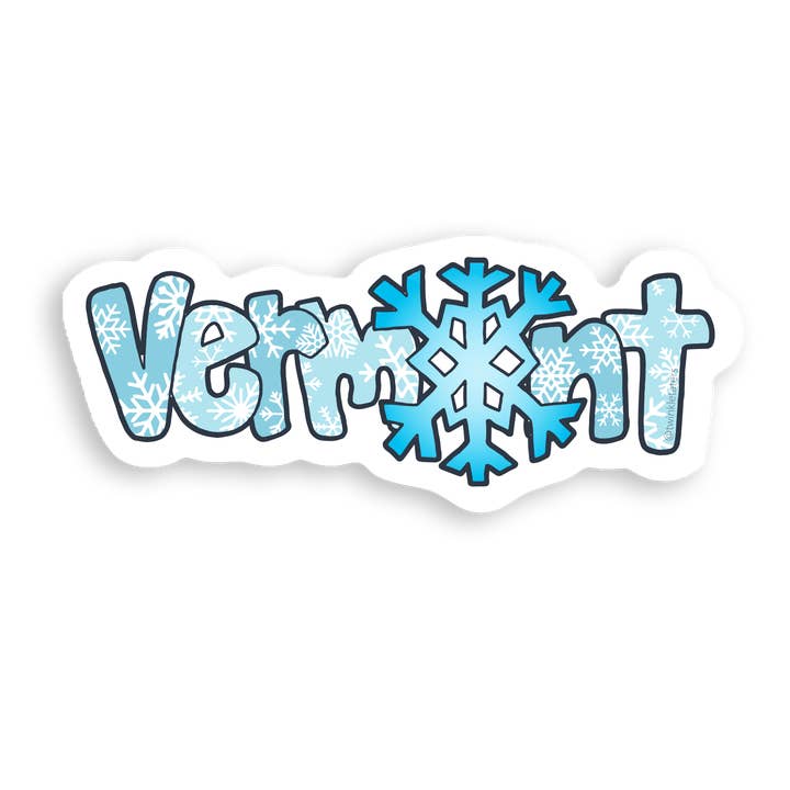 Designs by Diana - twinkletaters - Wholesale Sticker - Vermont Snow 5" x 1.9" Vinyl Sticker3