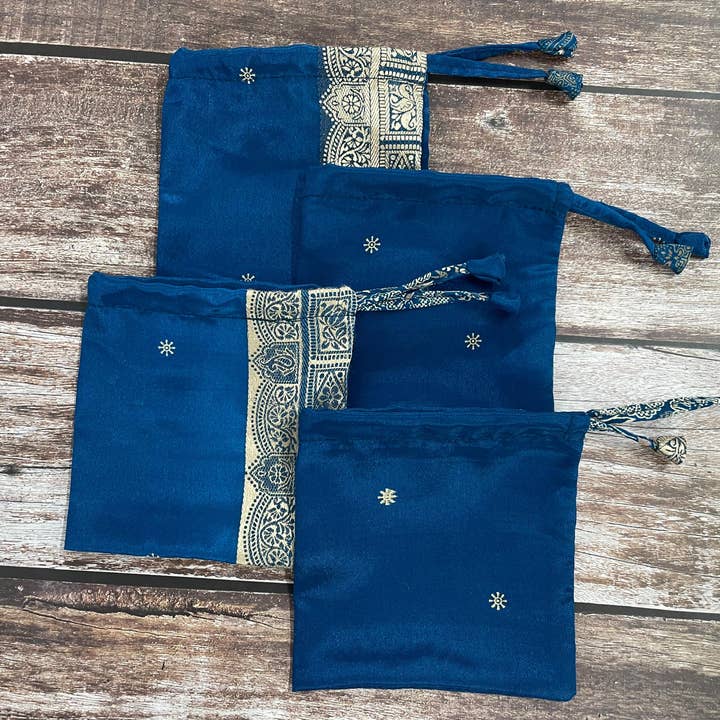 House of Kraft - Wholesale Gift Bag Set/Pack - Gift Pouches | Upcycled Silk Pouch | Pack Silk Gift Pouch53