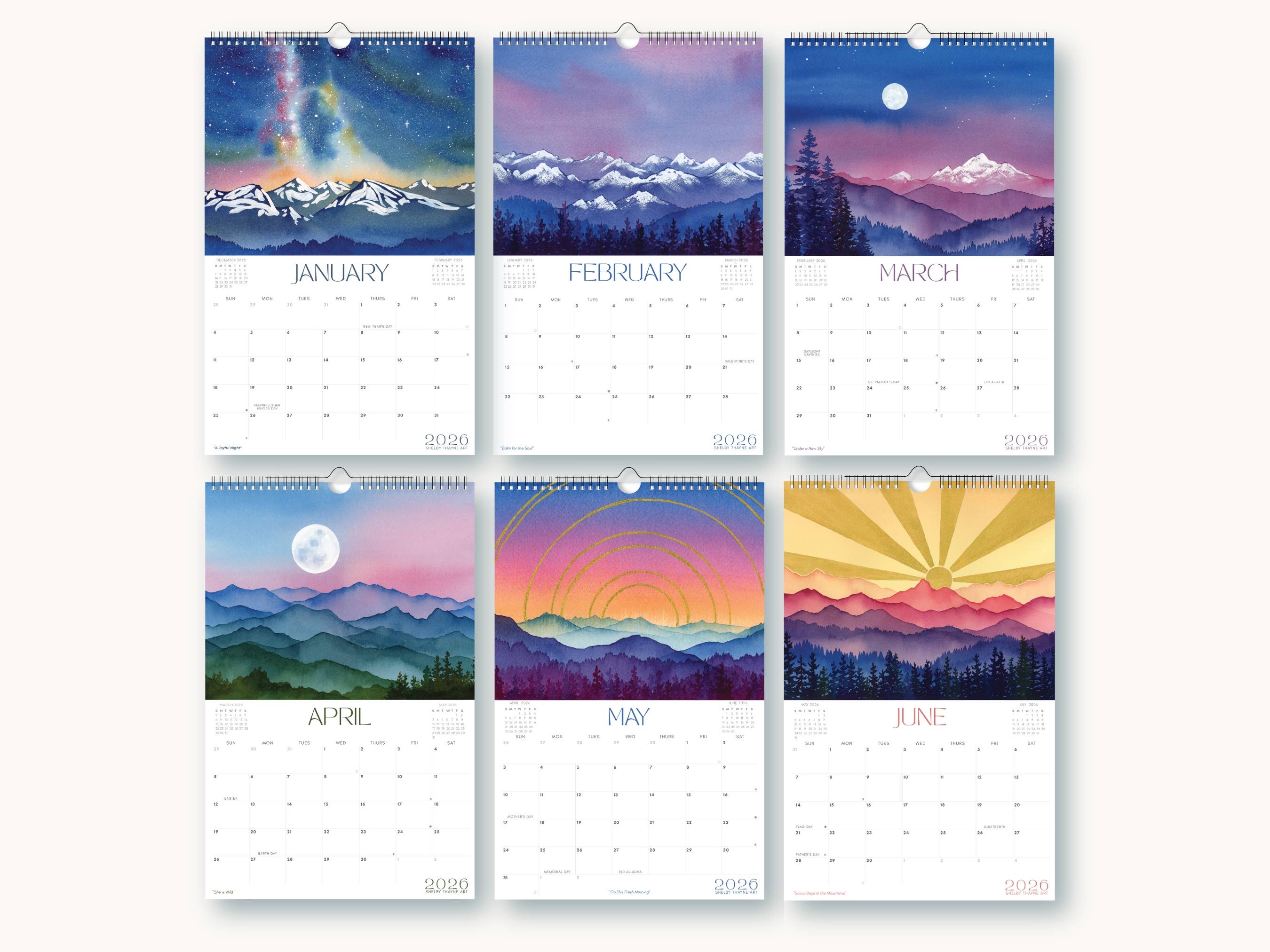 Shelby Thayne Art - Wholesale Calendar - 2026 Mountain Nature Calendar | Hanging Wall Calendar6