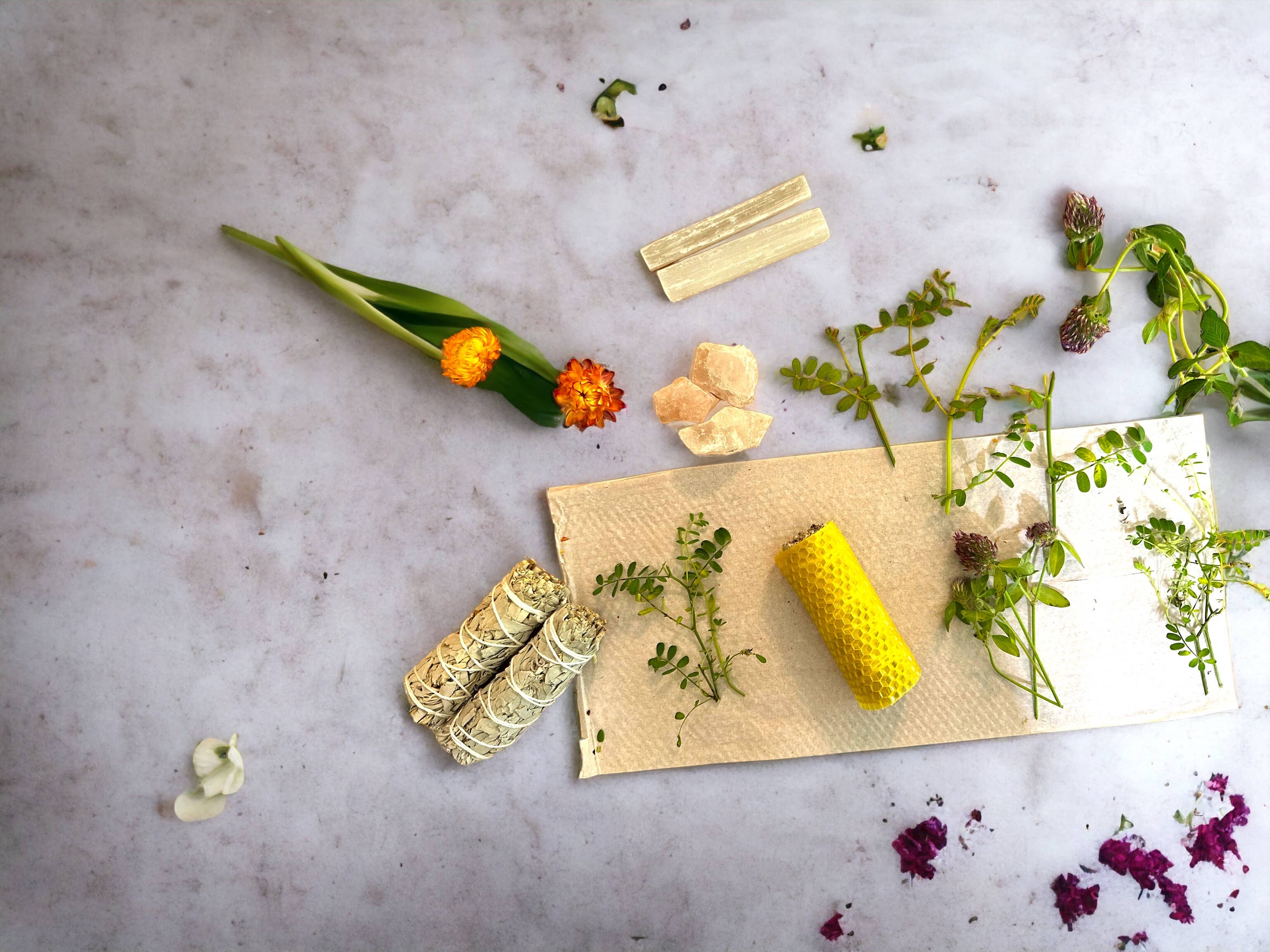 Well Fed Wolf L.L.C. - Wholesale Sage Bundle - White Sage, Botanicals, Crystals & Beeswax Herbal Wands8