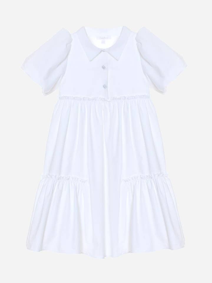 Robe en popeline blanche à manches courtes pour la vente par Patachou