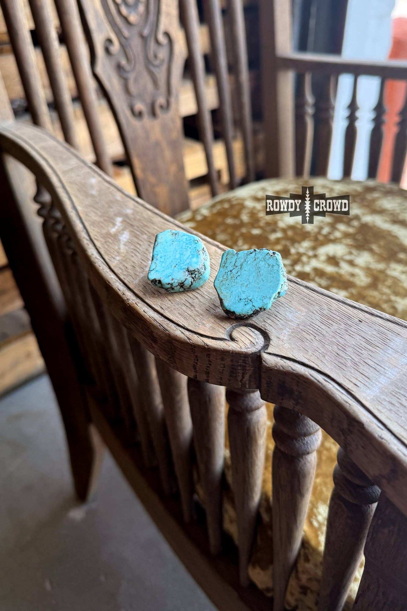 Rowdy Crowd Clothing – Brincos de argola por atacado – Turquoise Creek Studs1