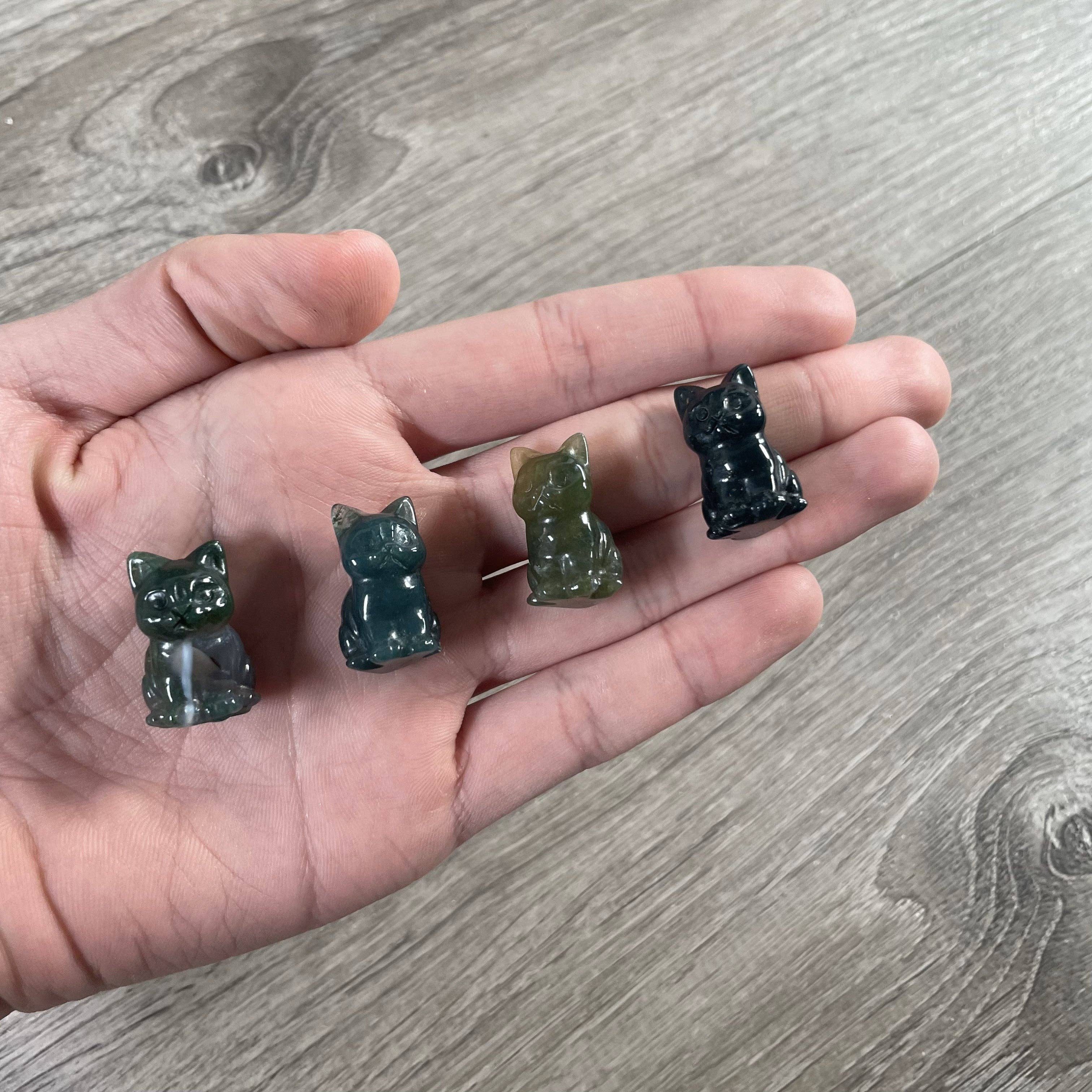 Keystone Crystals - Wholesale Decorative Figurine - Small Gemstone Cat Figurine – Carved Crystal Animal Statue1