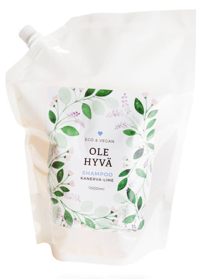 Heather Lime Shampoo navulzak 1000ml voor wholesale door Ole Hyvä Metsä