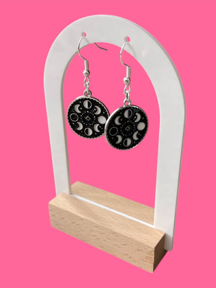 Boucles d'oreilles phases de lune | Bijoux gothiques pour la vente par Cosmic