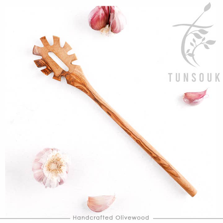 Handcrafted Olivewood - Wholesale Kitchen Spoon - Olive Wood Spaghetti Spoon, Handmade