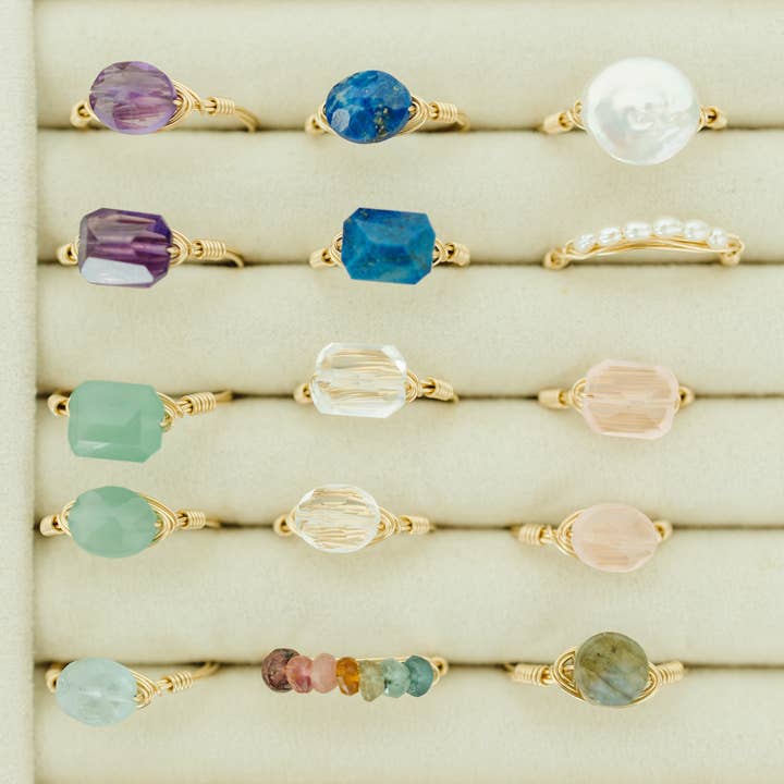 Assorted Gold Fill Gemstone Rings for wholesale on Faire5