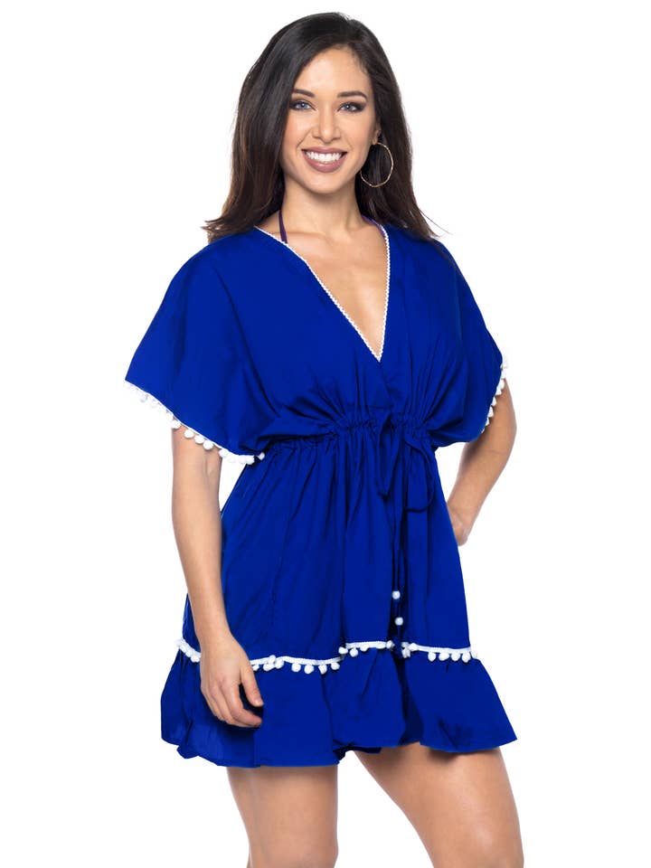 LA LEELA Women Plus Size Party Swim CoverUp Royal Blue for wholesale on Faire