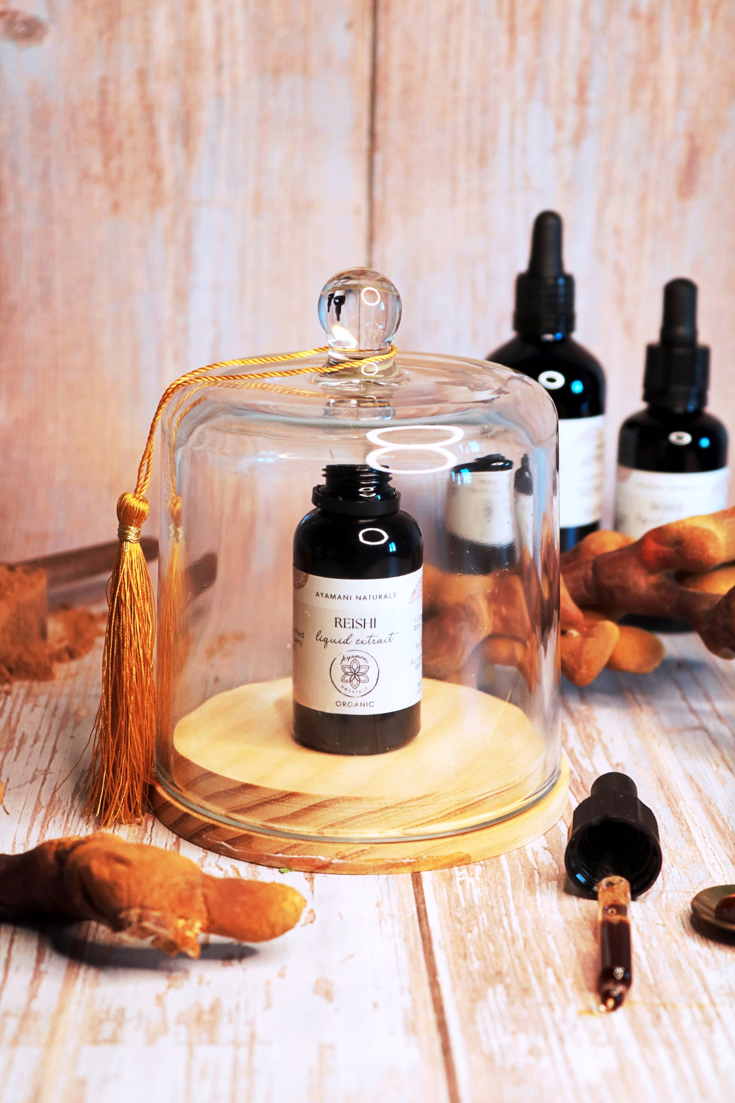 Ayamani Naturals – Tintura por atacado – Extrato Líquido de Cogumelo Reishi, Sem Álcool, 20:1 | ORGÂNICO5