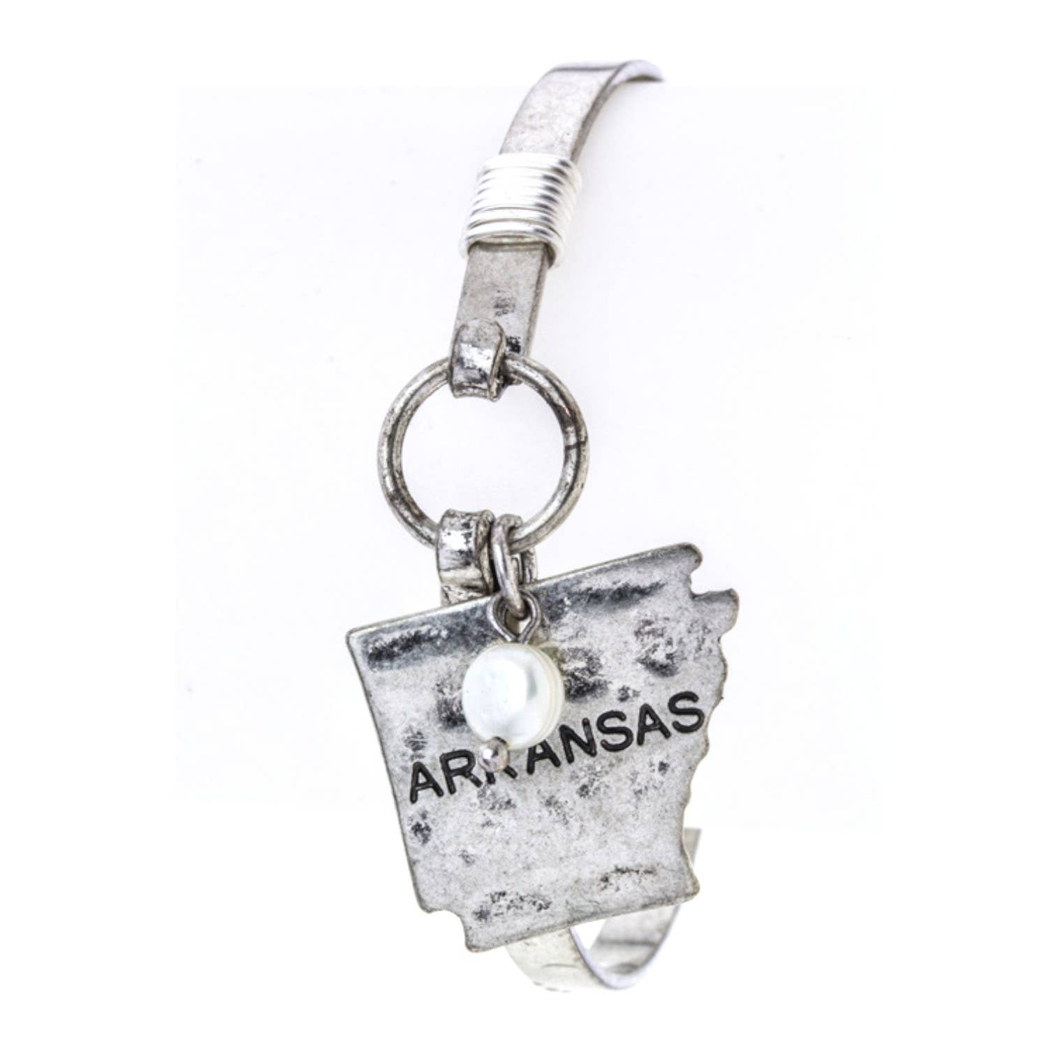 LA Jewelry Plaza - Wholesale Bangle Bracelet - Arkansas Map Charm Hook Bangle1