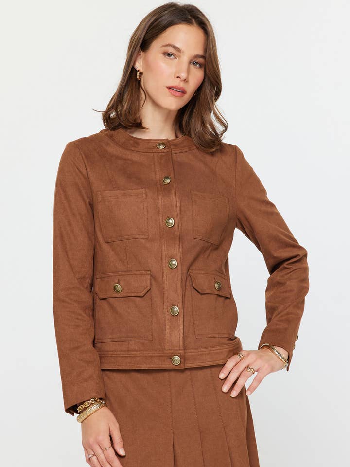 Suede Pocket Detail Jacket for wholesale by Current Air