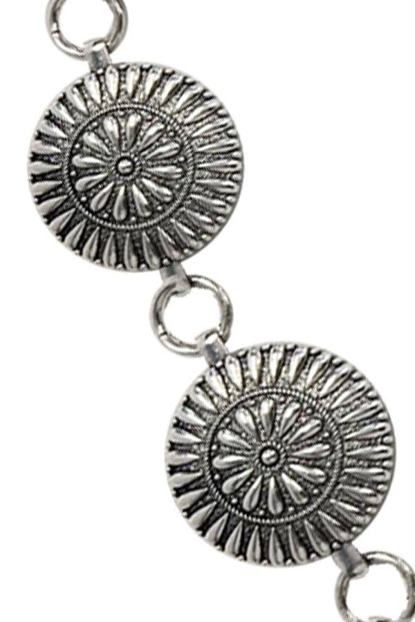 Snowing West - Wholesale Belt - Women's - WESTERN METAL CONCHO CHAIN BELT2