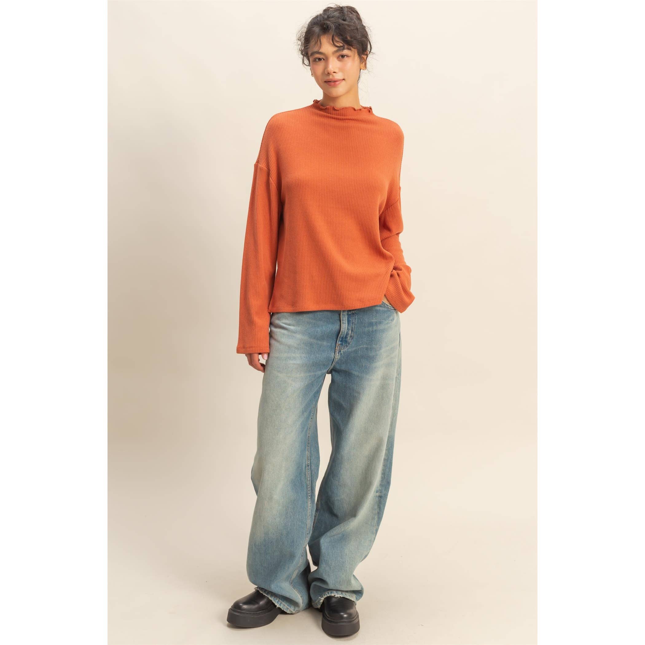 HYFVE - Wholesale Shirt - Women's - Oversized High Neck Top With Side Slit4