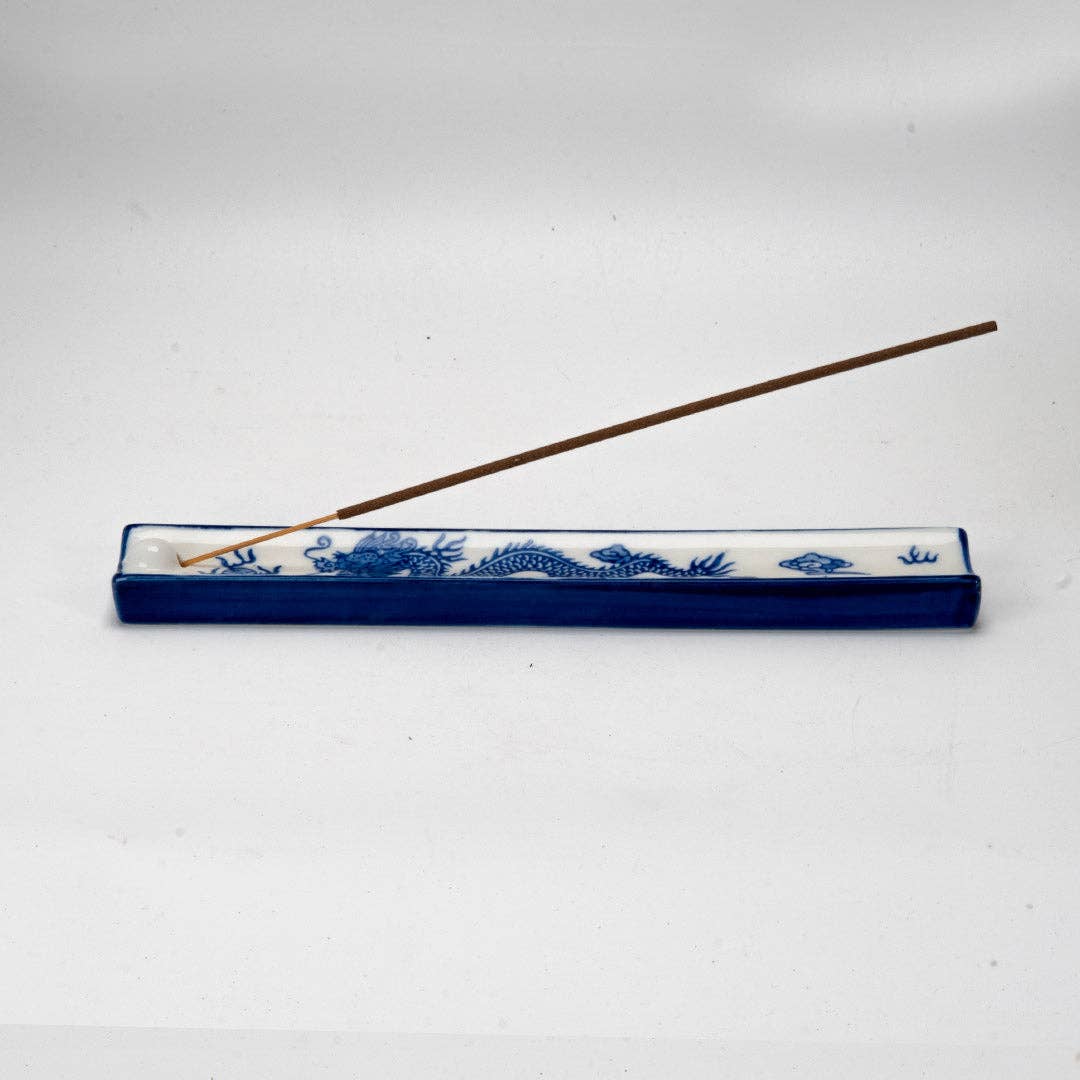 Urban Tokyo – wholesale Incense holder – Handpainted Ceramic Incense Holder 9 inch L Ryu Dragon (1/72)1