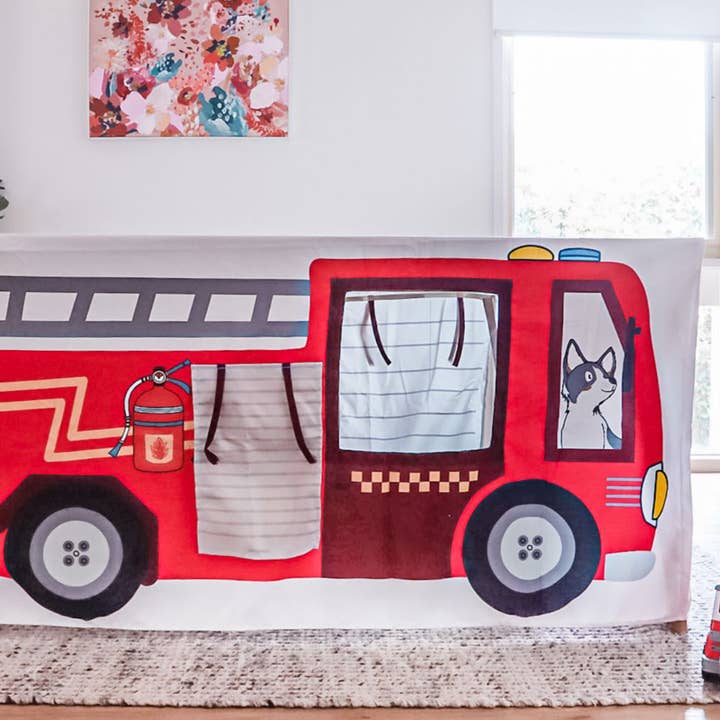 Petite Maison Play - Wholesale Tent - Kids - Fire Truck and Station Table Tent Cubby1