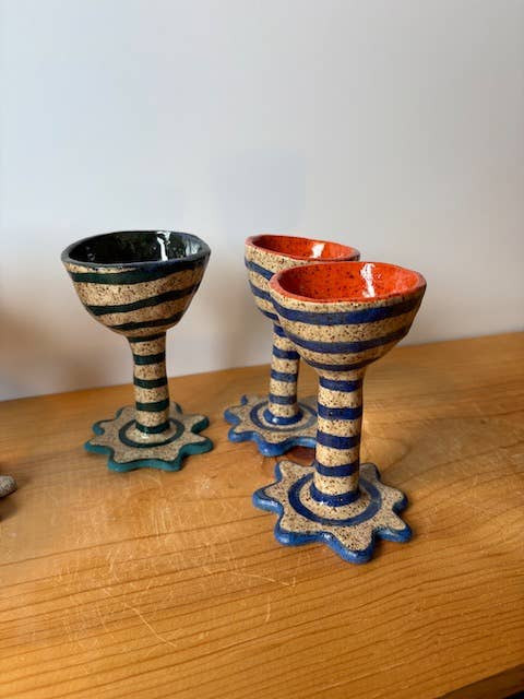 Splish Splash Studio - Wholesale Drinking Glass/Cup - Chalice - Stripe7