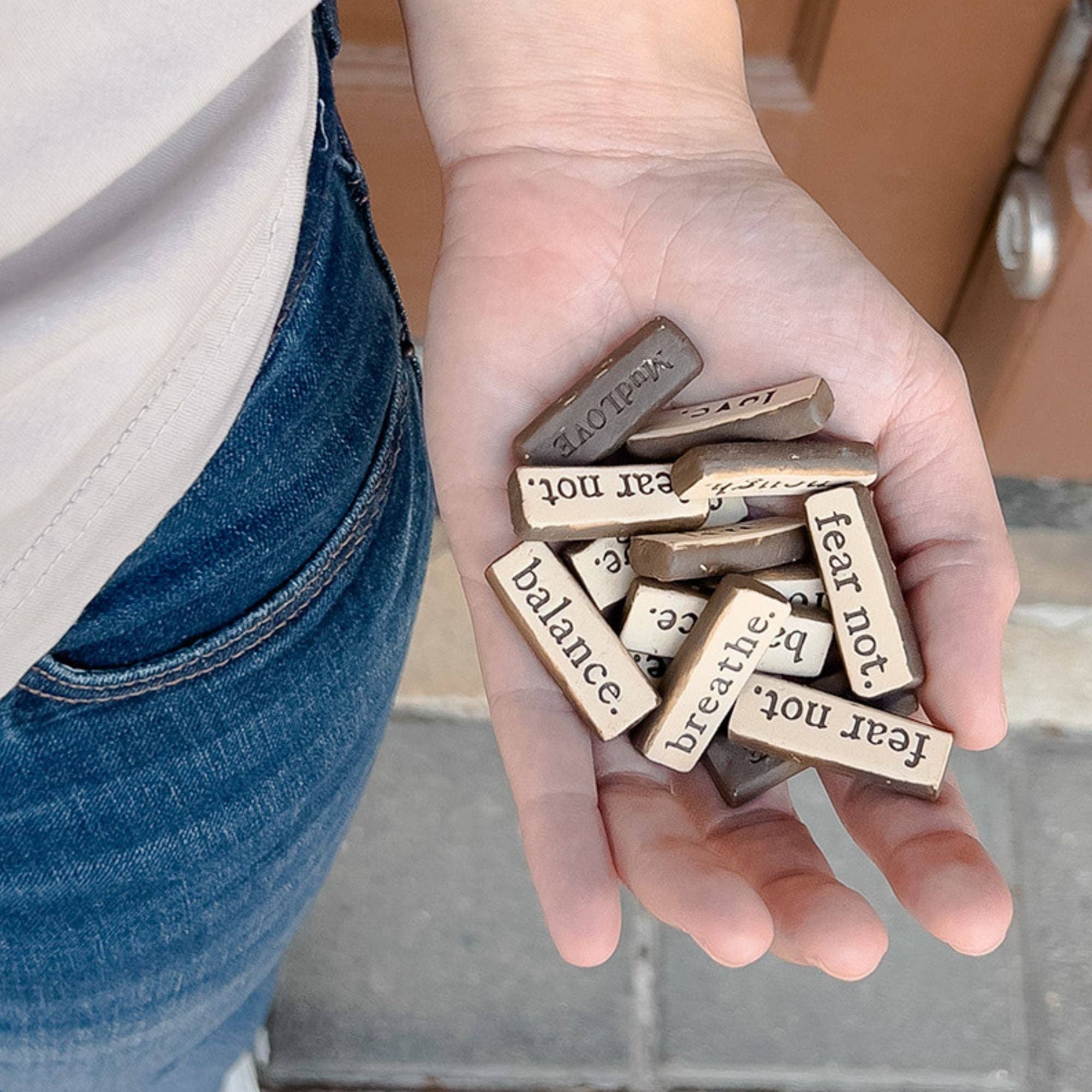 MudLOVE - Wholesale Art Stones - Inspirational Clay Pocket Rock Reminders1