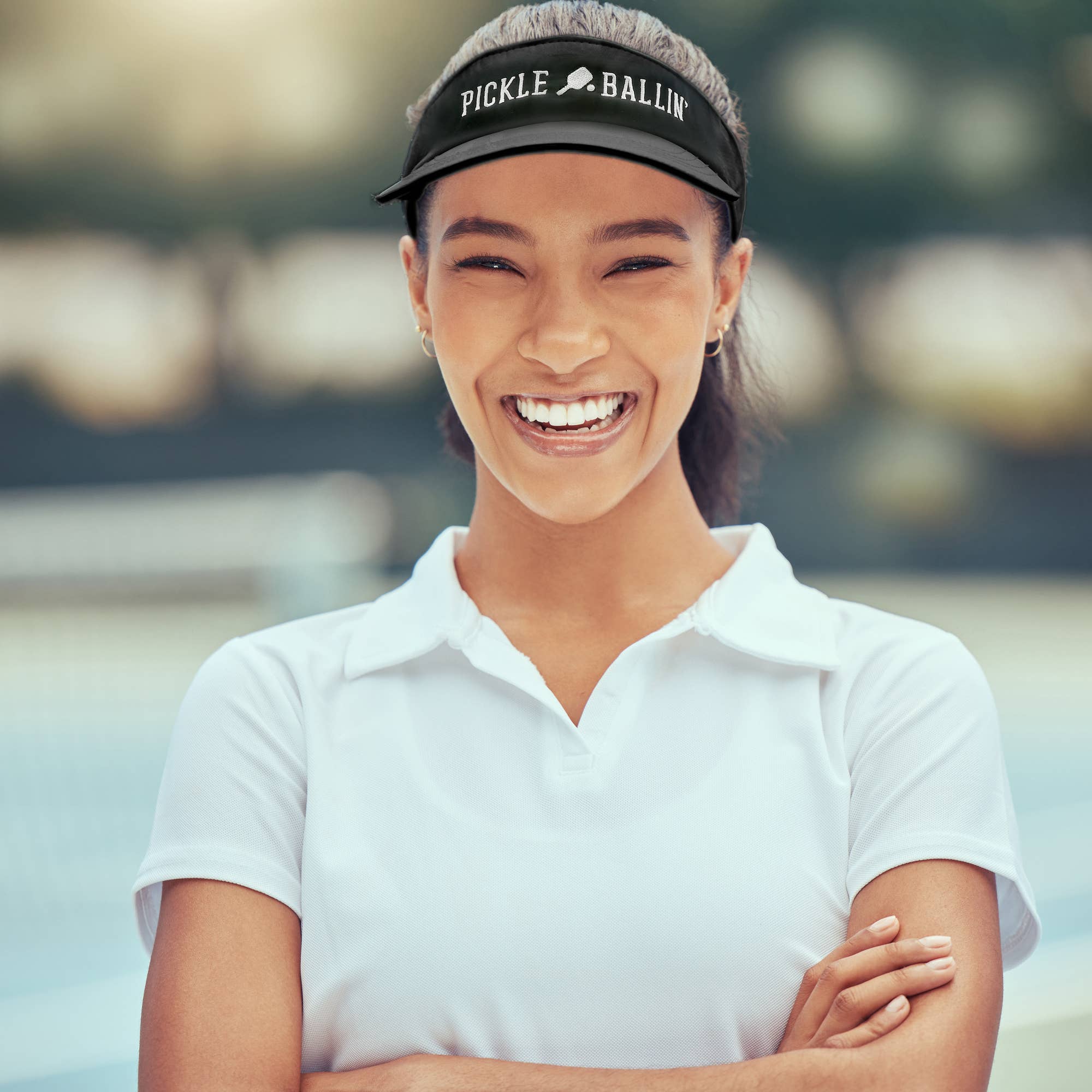 Pavilion - Wholesale Visor - Unisex - Pickleballin' - Black Dri-Fit Visor1