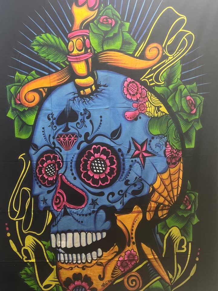 Skull Tapestry-11 for wholesale by Karma Circle U.S.A