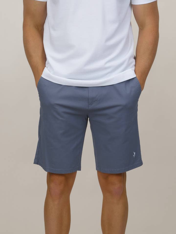 Pantalones Cortos Chinos de Algodón Orgánico - Gris para venta al por mayor de Espadon