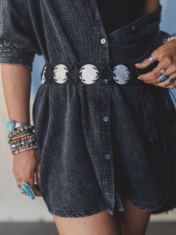 Shoreline Finds Belt - Black for wholesale by Three Bird Nest