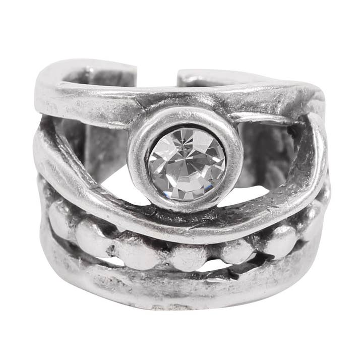 Handmade Crystal Brass Ring - 6822 for wholesale by Chanour