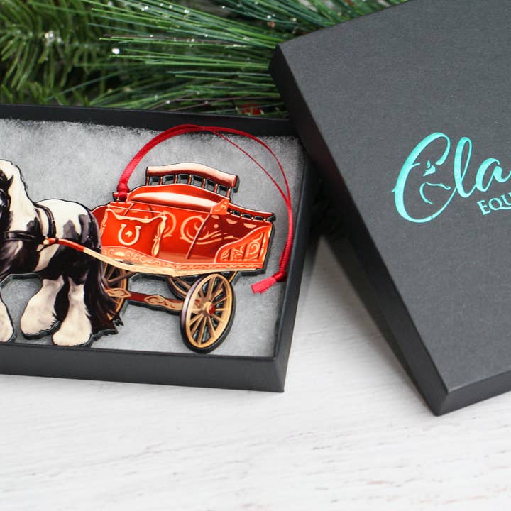 Classy Equine – wholesale Ornament – Gypsy Cob Horse Dray Ornament