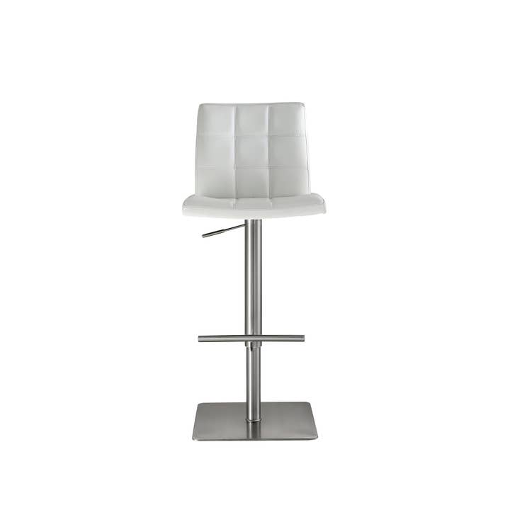 Felipe - Silver Steel - Ice White Bar Stool for wholesale by Stoolz By Divani