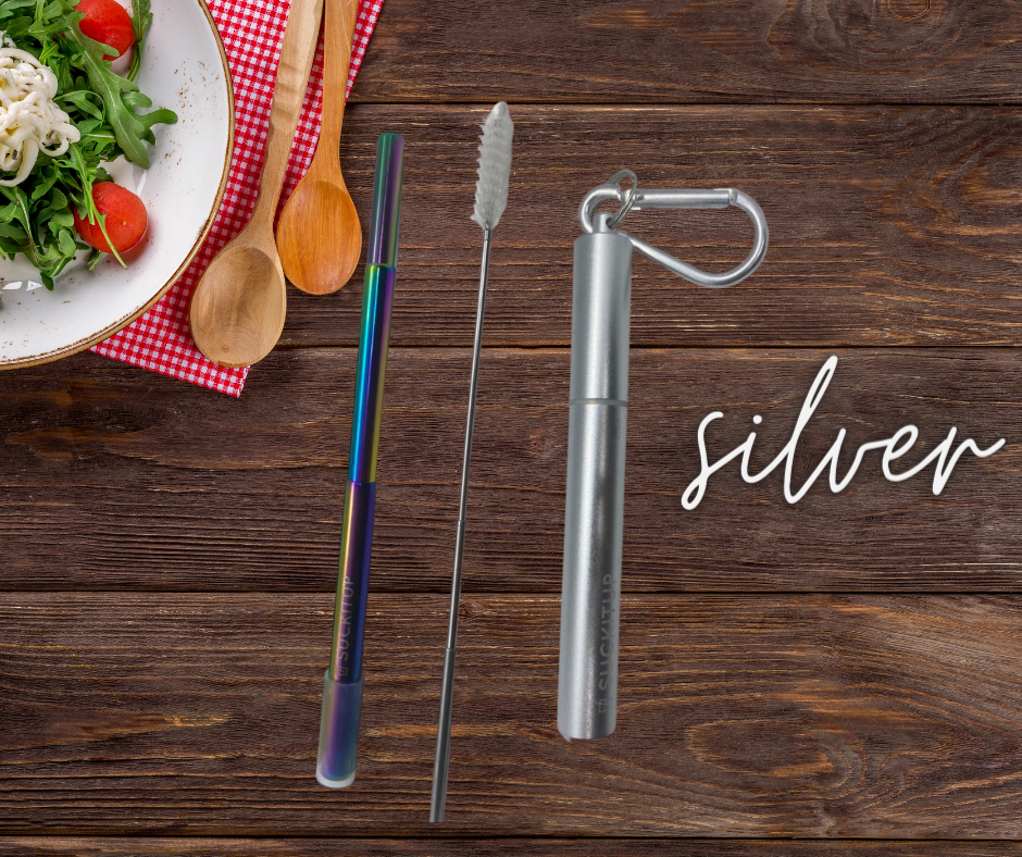 Suck It Up Straws - Vente Paille - Pailles métalliques télescopiques avec étui pour porte-clés et brosse de nettoyage63
