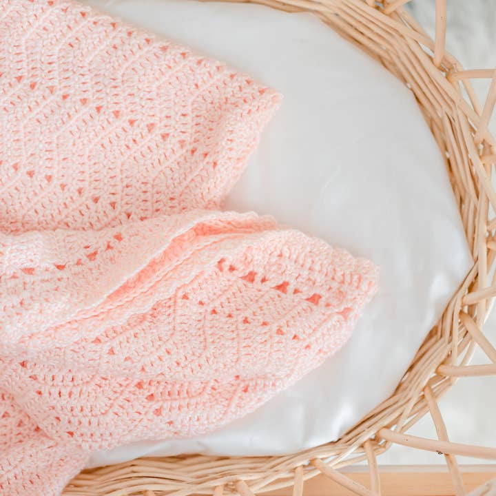 OB Designs - Wholesale Bedding Blanket - Kids & Baby - Peach Crochet Baby Blanket5