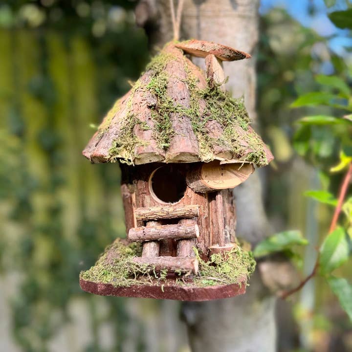 Marissa's Gifts – wholesale Bird house – Handmade wooden birdhouse hut with ladder6