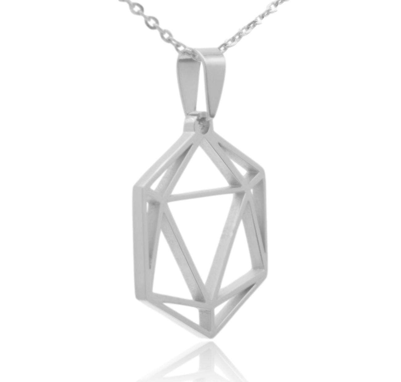 Clayton Jewelry Labs - Wholesale Pendant/Charm Necklace - D20 Dice Silhouette Icosahedron Stainless Steel Necklace13